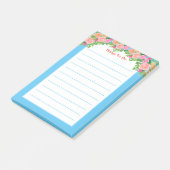 Waterverf roze bloemen hebben dingen te doen post-it® notes (Schuin)