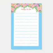Waterverf roze bloemen hebben dingen te doen post-it® notes (Voorkant)