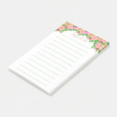 Waterverf roze bloemen hebben dingen te doen post-it® notes (Schuin)