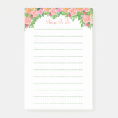 Waterverf roze bloemen hebben dingen te doen post-it® notes (Voorkant)