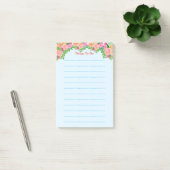 Waterverf roze bloemen hebben dingen te doen post-it® notes (Kantoor)