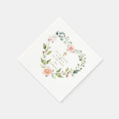 Waterverf roze bloemen Hij is een goudpaasmakerij Servet (Hoek)