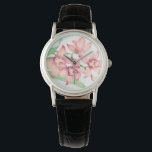 Waterverf Roze bloemen Horloge<br><div class="desc">Waterverf Roze Flowers Artist: Tim OToole</div>
