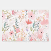 Waterverf Roze Bloemen Inpakpapier Vel (Voorkant 2)