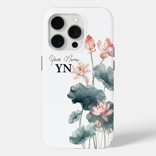 Waterverf Roze Bloemen iPhone Case (Achterkant)