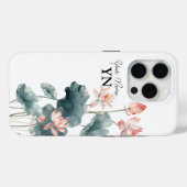 Waterverf Roze Bloemen iPhone Case (Achterkant (horizontaal))