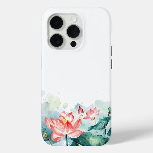 Waterverf Roze Bloemen iPhone Case (Achterkant)