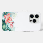 Waterverf Roze Bloemen iPhone Case (Achterkant (horizontaal))