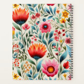 Waterverf Roze Bloemen Jaarlijkse Planner Hardcove (Achterkant)