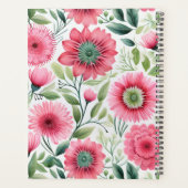 Waterverf Roze Bloemen Jaarlijkse Planner Hardcove (Achterkant)