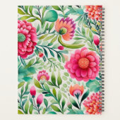 Waterverf Roze Bloemen Jaarlijkse Planner Hardcove (Achterkant)