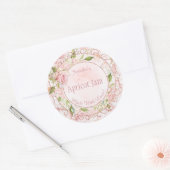 Waterverf Roze Bloemen Jelly Jam Jar Bakken Bakker Ronde Sticker (Envelop)