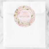 Waterverf Roze Bloemen Jelly Jam Jar Bakken Bakker Ronde Sticker (Tas)