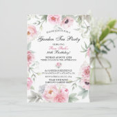 Waterverf Roze bloemen Kaart (Staand voorkant)