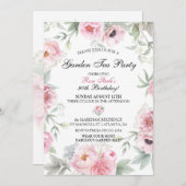 Waterverf Roze bloemen Kaart (Voorkant / Achterkant)