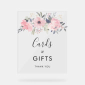 Waterverf Roze Bloemen Kaarten en Geschenken Bruil Acryl Bord (Voorkant)