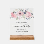 Waterverf Roze Bloemen Kaarten Recept Kaart Acryl Bord (Voorkant)