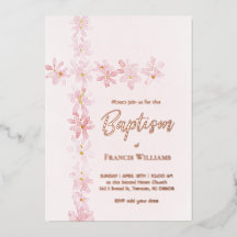 waterverf roze bloemen kruisen doop