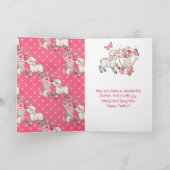 Waterverf Roze Bloemen Lam Happy Easter Kaart (Binnen)
