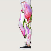 waterverf roze bloemen leggings (Links)