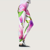 waterverf roze bloemen leggings (Rechts)