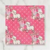 Waterverf Roze Bloemen Lente Lam Pasen Bedankjes Labels (Achterkant)