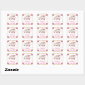 Waterverf Roze Bloemen Lente Lam Pasen Vierkante Sticker (Vel)
