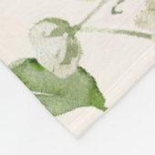 Waterverf Roze Bloemen Lijst Glanzend Brons Elegan Fleece Deken (Hoek)