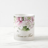 Waterverf Roze Bloemen Lijst Glanzend Brons Elegan Koffiemok (Center)