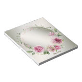 Waterverf Roze Bloemen Lijst Glanzend Brons Elegan Notitieblok (Schuin)