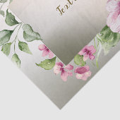 Waterverf Roze Bloemen Lijst Glanzend Brons Elegan Tissuepapier (Detail)