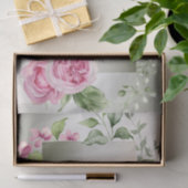 Waterverf Roze Bloemen Lijst Glanzend Brons Elegan Tissuepapier (Geschenk)