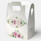 Waterverf Roze Bloemen Lijst Glanzend Bronzen Part Bedankdoosjes (Geopend)