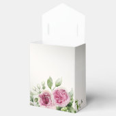 Waterverf Roze Bloemen Lijst Glanzend Bronzen Part Bedankdoosjes (Geopend)