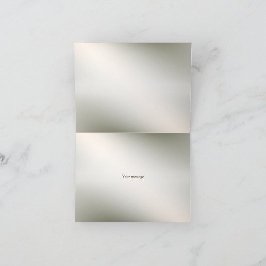 Waterverf Roze Bloemen Lijst Glanzend Bronzen Part Bedankkaart (Binnen)