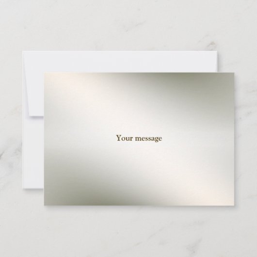 Waterverf Roze Bloemen Lijst Glanzend Bronzen Part Bedankkaart (Achterkant)