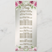 Waterverf Roze Bloemen Lijst Glanzend Bronzen Part Programmakaart (Achterkant)
