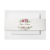 Waterverf Roze Bloemen Lijst Glanzend Bronzen Part Uitnodigingen Wikkel (Voorkant Voorbeeld)