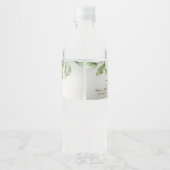 Waterverf Roze Bloemen Lijst Glanzend Bronzen Part Waterfles Etiket (Achterkant)