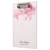 Waterverf Roze Bloemen Make-up Artiest Haar Stylis Klembord (Links)