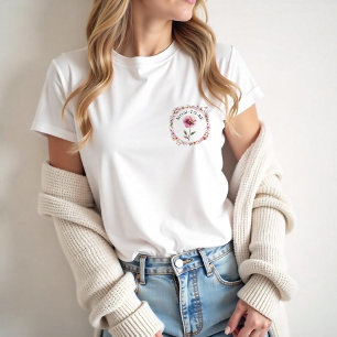 Waterverf Roze Bloemen Mama Om T-Shirt Te Zijn – D
