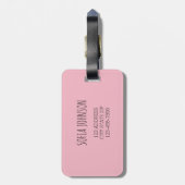 Waterverf roze bloemen op maat bagagelabel (Achterkant verticaal)