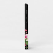Waterverf roze bloemen op zwart gegrammeerd Case-Mate iPhone case (Achterkant/links)
