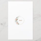 Waterverf Roze Bloemen Pampas Grass Bruiloft Menu (Achterkant)