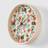 Waterverf Roze Bloemen Patroon (Hoek)