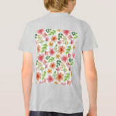 Waterverf Roze Bloemen Patroon-69677 Tri-Blend Shirt (Achterkant)