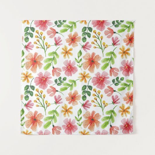 Waterverf Roze Bloemen Patroon-69677 Wandkleed (Voorkant)