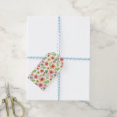 Waterverf Roze Bloemen Patroon Cadeaulabel (Met Touw)