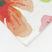 Waterverf Roze Bloemen Patroon Fleece Deken (Hoek)