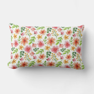 Waterverf Roze Bloemen Patroon Kussen